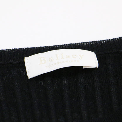 コットン リブ クルーネック プルオーバー / ニット ハーフスリーブ 半袖 ウォッシャブル