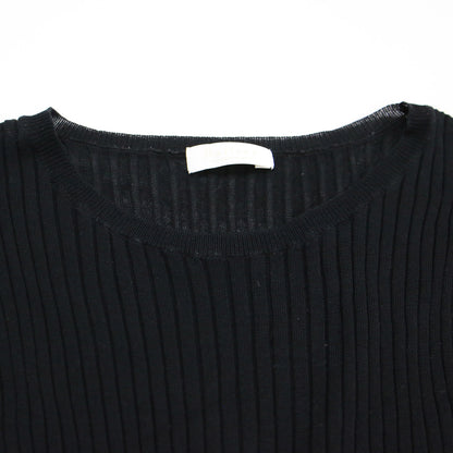 コットン リブ クルーネック プルオーバー / ニット ハーフスリーブ 半袖 ウォッシャブル