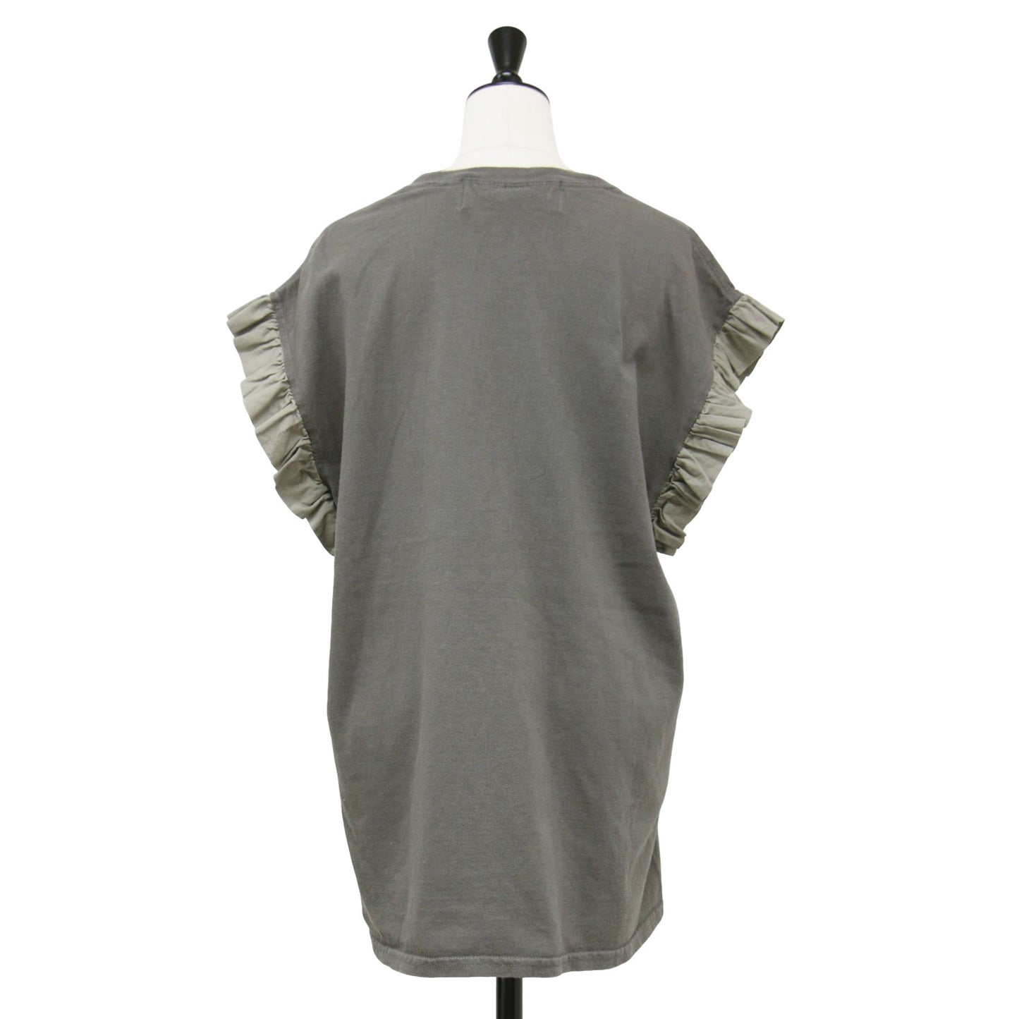 フリル スリーブ Tシャツ / カットソー 半袖 クルーネック リメイク