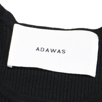 23秋冬 リブニット 切替ワンピース / RIBBED KNIT GATHERED DRESS ドレス 長袖 マキシ丈 ギャザー フレア ウール