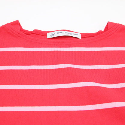 25春夏 ボーダー ボートネック プルオーバー / カットソー 長袖 ワイド スリット コットン