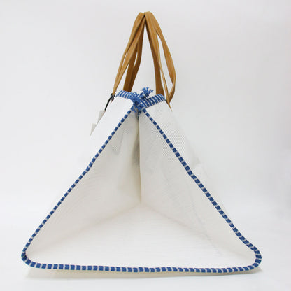 メッシュ トートバッグ / BIG CUBE ハンドバッグ ストライプ パイピング フリンジ