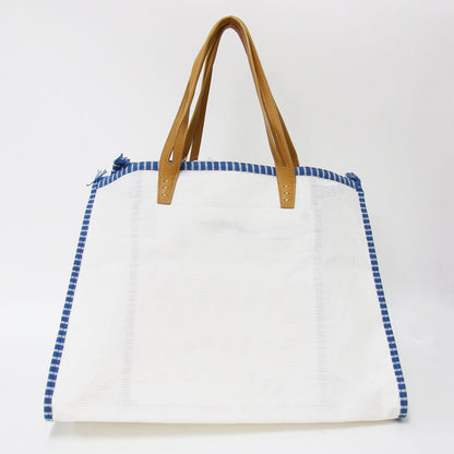 メッシュ トートバッグ / BIG CUBE ハンドバッグ ストライプ パイピング フリンジ