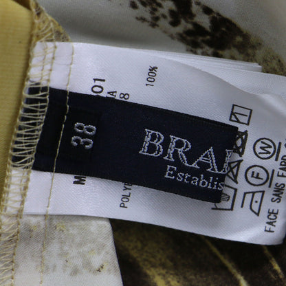 ボウタイ 総柄 ハイネック ブラウス / プルオーバー 長袖 フリル ギャザー ラグランスリーブ タック マロニースエード