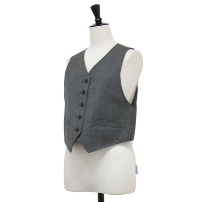 24秋冬 ウール トロピカル ベスト / ジレ Vネック シュート丈 コンパクト