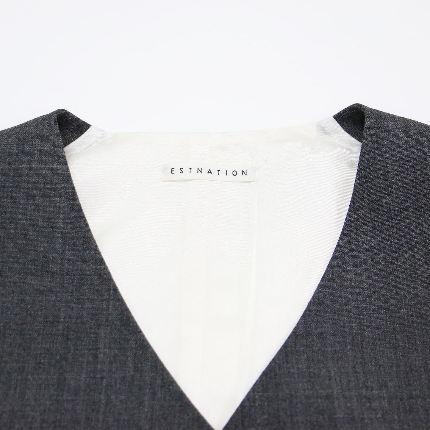 24秋冬 ウール トロピカル ベスト / ジレ Vネック シュート丈 コンパクト