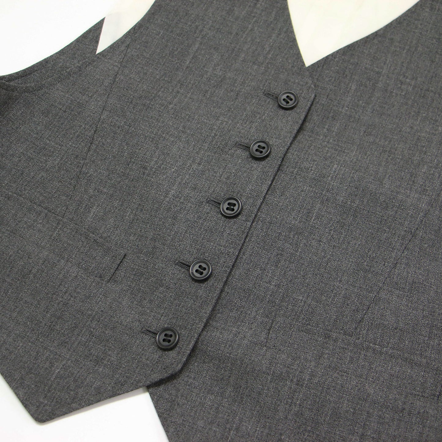 24秋冬 ウール トロピカル ベスト / ジレ Vネック シュート丈 コンパクト