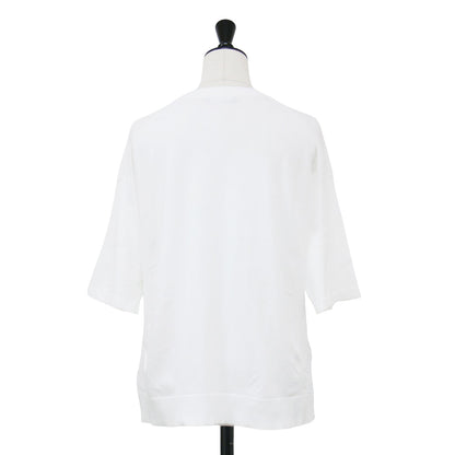 24秋冬 クルーネック ニット Tシャツ / ADLER RAMIEL カットソー 半袖 クロップド丈 ストレッチ ウォッシャブル