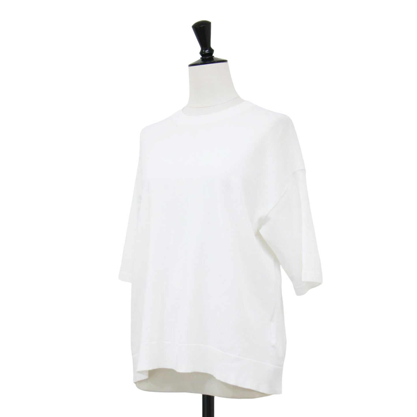 24秋冬 クルーネック ニット Tシャツ / ADLER RAMIEL カットソー 半袖 クロップド丈 ストレッチ ウォッシャブル