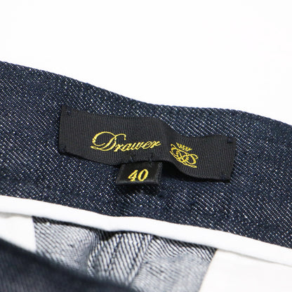 24春夏 デニム サイドベルト パンツ / ワイドパンツ ハイウエスト ツータック センタープレス リネン