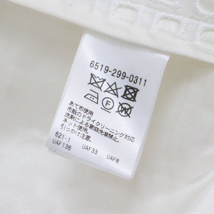 コットン エンブロイダリー ショートパンツ / キュロット ハーフパンツ レース 総刺繍 タック ウエストゴム シルク コットン