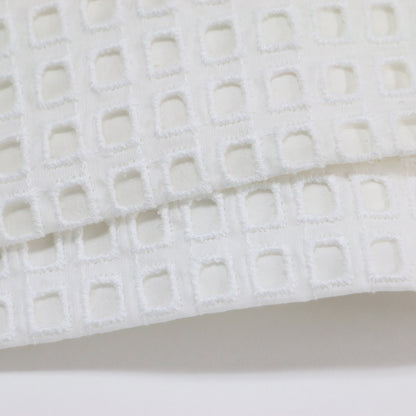 コットン エンブロイダリー ショートパンツ / キュロット ハーフパンツ レース 総刺繍 タック ウエストゴム シルク コットン