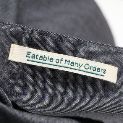 リボン Vネック オールインワン / サロペット パンツ ワイド ウール シルク