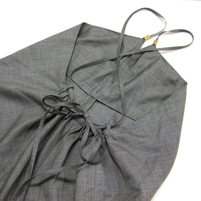 リボン Vネック オールインワン / サロペット パンツ ワイド ウール シルク