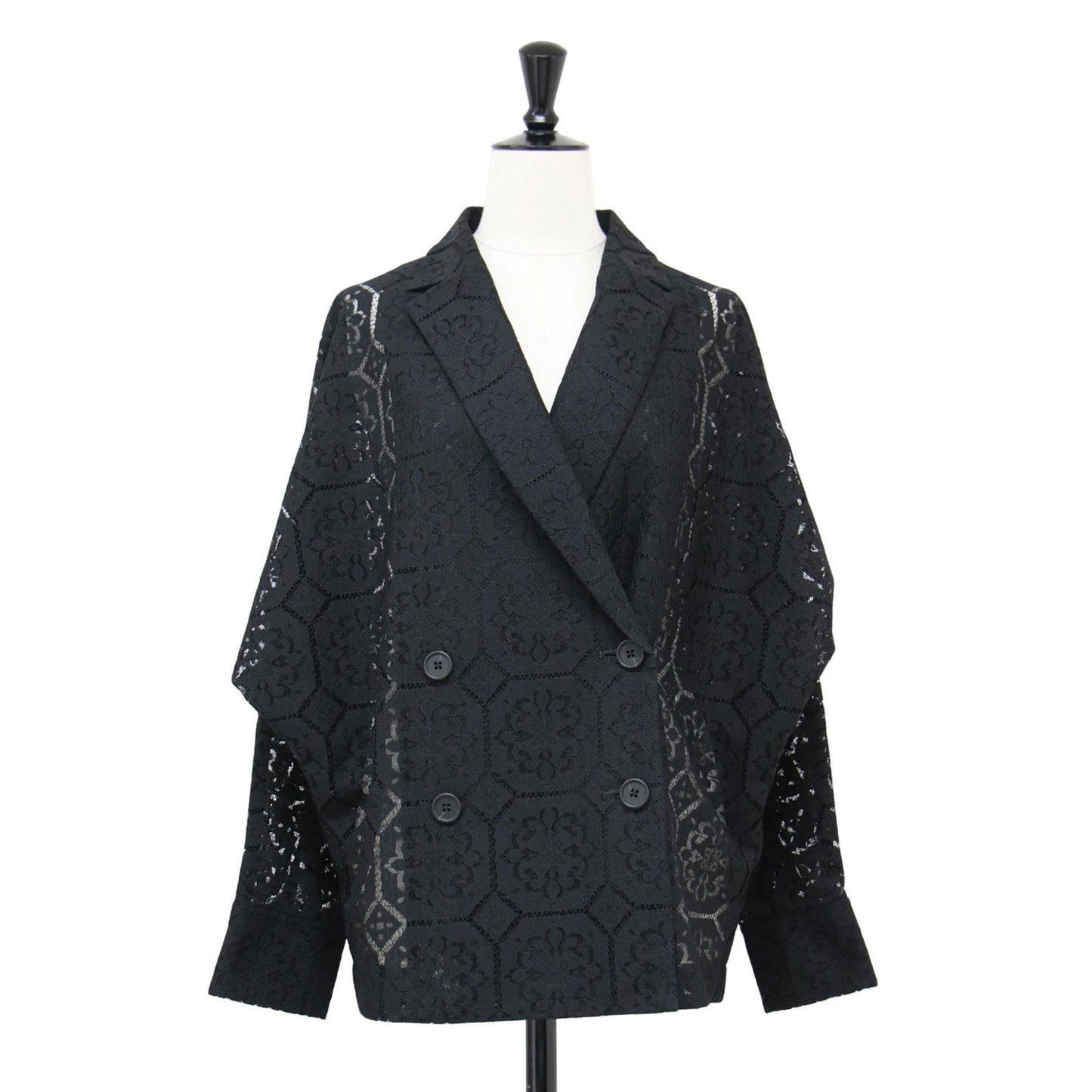 レース ドルマン ブラウス ダブルジャケット / 長袖 テーラード ワイド ウォッシャブル