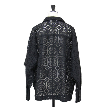 レース ドルマン ブラウス ダブルジャケット / 長袖 テーラード ワイド ウォッシャブル