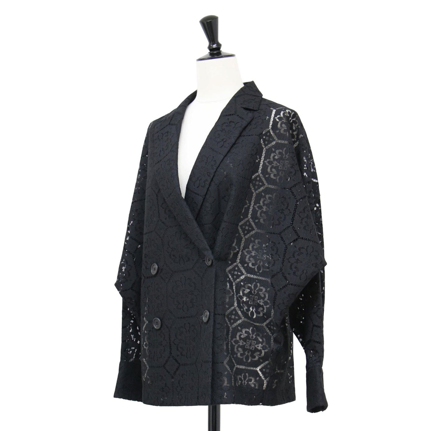 レース ドルマン ブラウス ダブルジャケット / 長袖 テーラード ワイド ウォッシャブル