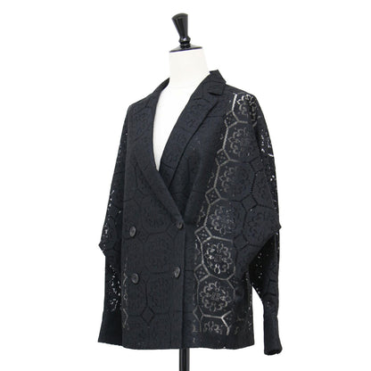 レース ドルマン ブラウス ダブルジャケット / 長袖 テーラード ワイド ウォッシャブル