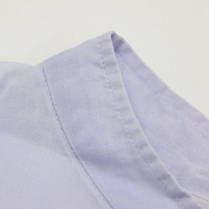 オーガンジー チュニック シャツ / 長袖 バンドカラー ドロップショルダー スリット コットン