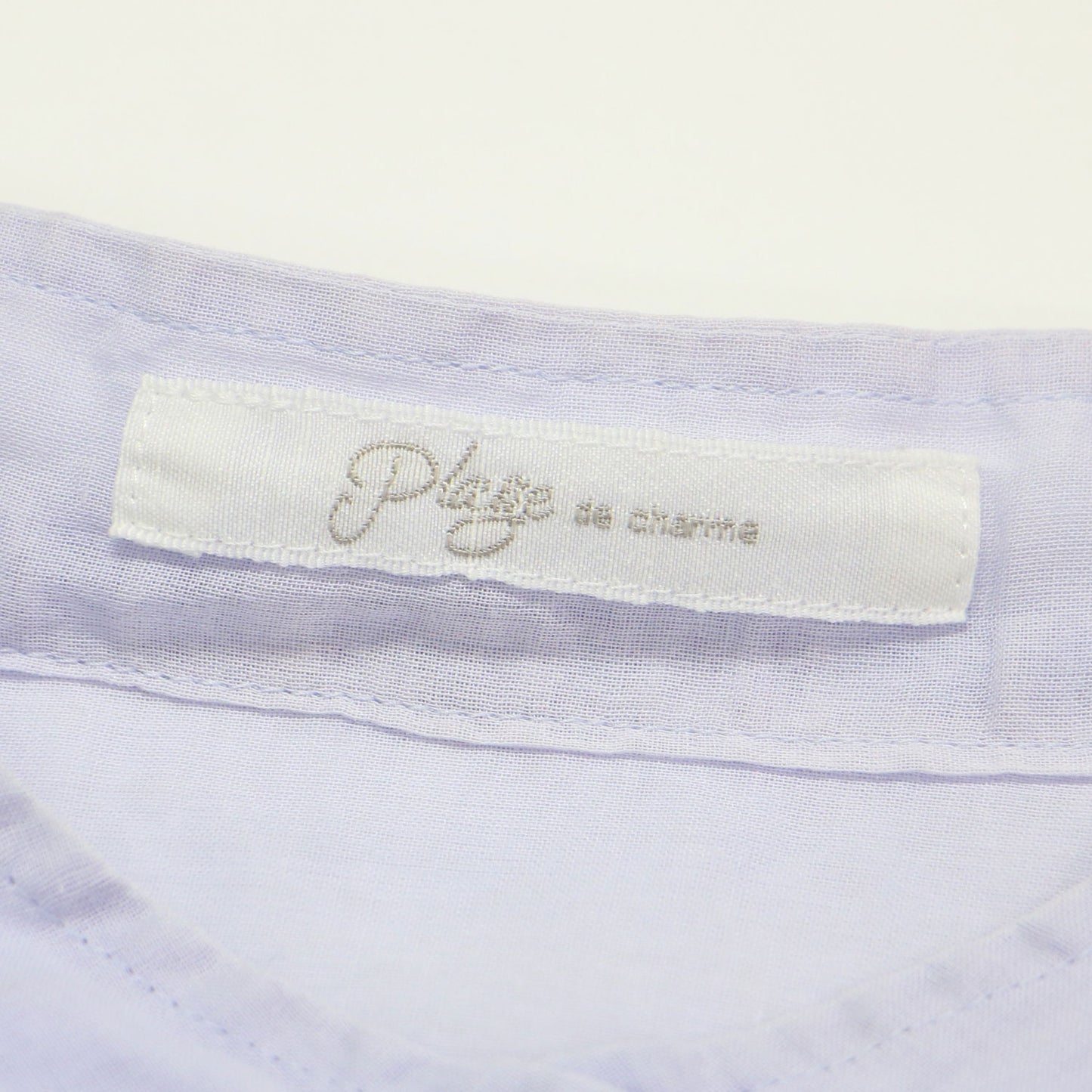 オーガンジー チュニック シャツ / 長袖 バンドカラー ドロップショルダー スリット コットン