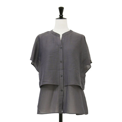 25春夏 ティアード ブラウス / シャツ 半袖 前開き エアリー ウォッシャブル