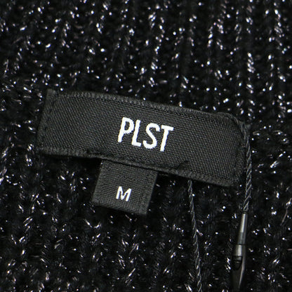 24秋冬 メタリック クルーネック セーター / ニット プルオーバー 長袖 畦編み