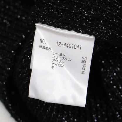 24秋冬 メタリック クルーネック セーター / ニット プルオーバー 長袖 畦編み