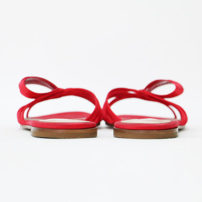 サテン リボン フラット サンダル