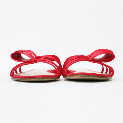 サテン リボン フラット サンダル