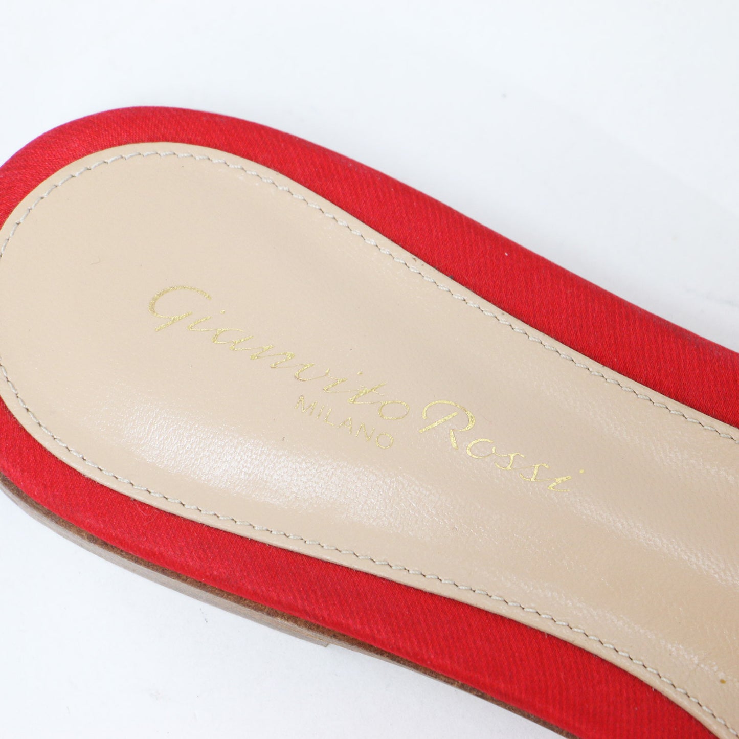 サテン リボン フラット サンダル