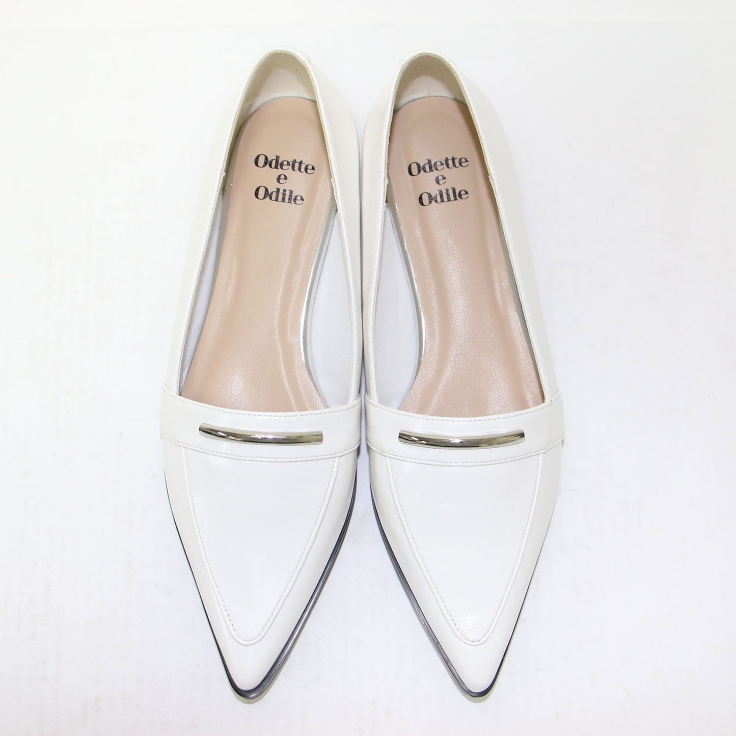 24春夏 ポインテッド メタルバー フラットシューズ / ローファー スムース