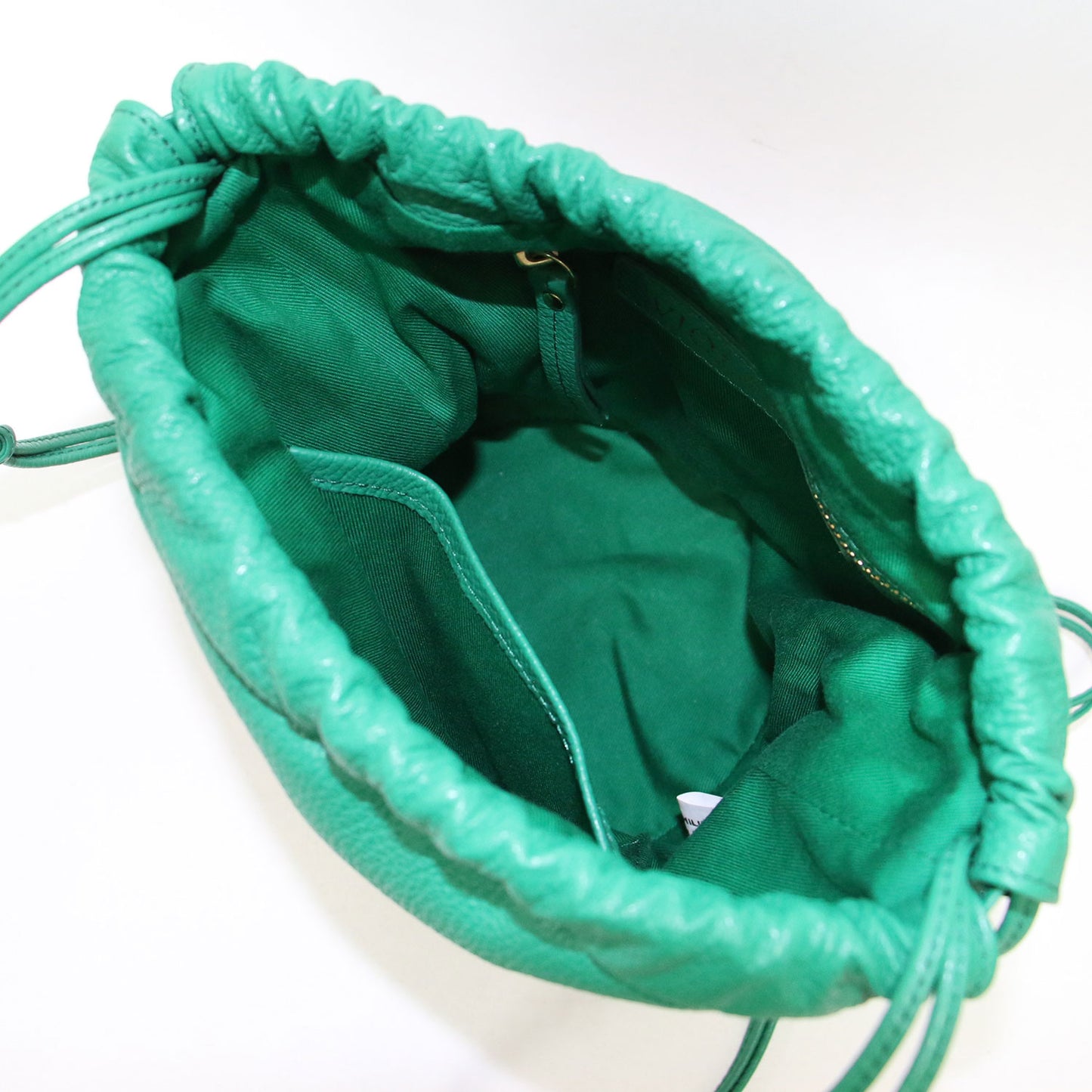 ラタンボトム 巾着 ショルダーバッグ / レザー 牛革 2WAY