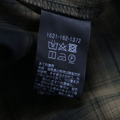 ボウタイ チェック ブラウス / プルオーバー 長袖 ハイネック リボン タック ギャザー コットン