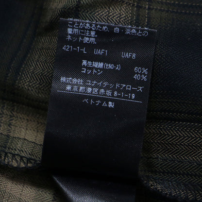 ボウタイ チェック ブラウス / プルオーバー 長袖 ハイネック リボン タック ギャザー コットン