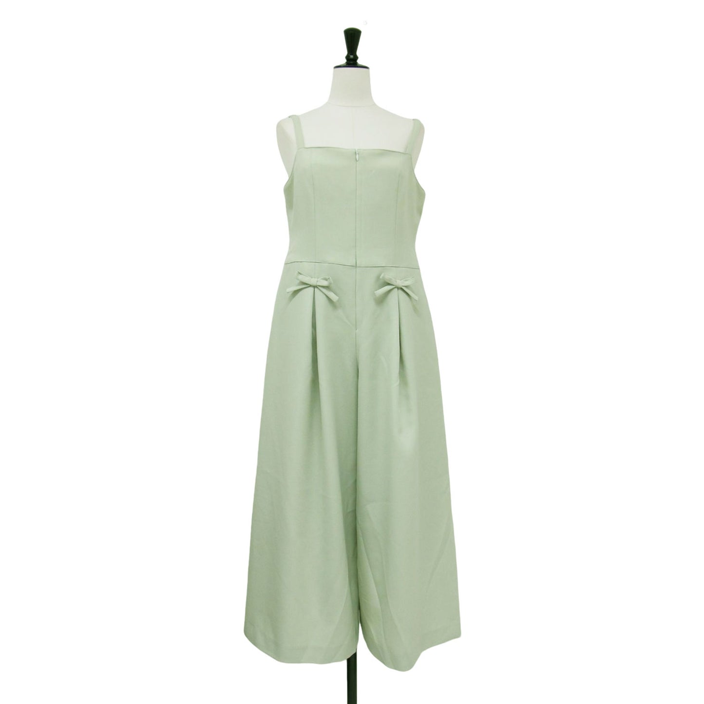 25春夏 リボン付き サロペット パンツ / オールインワン ワイド タック ファスナー