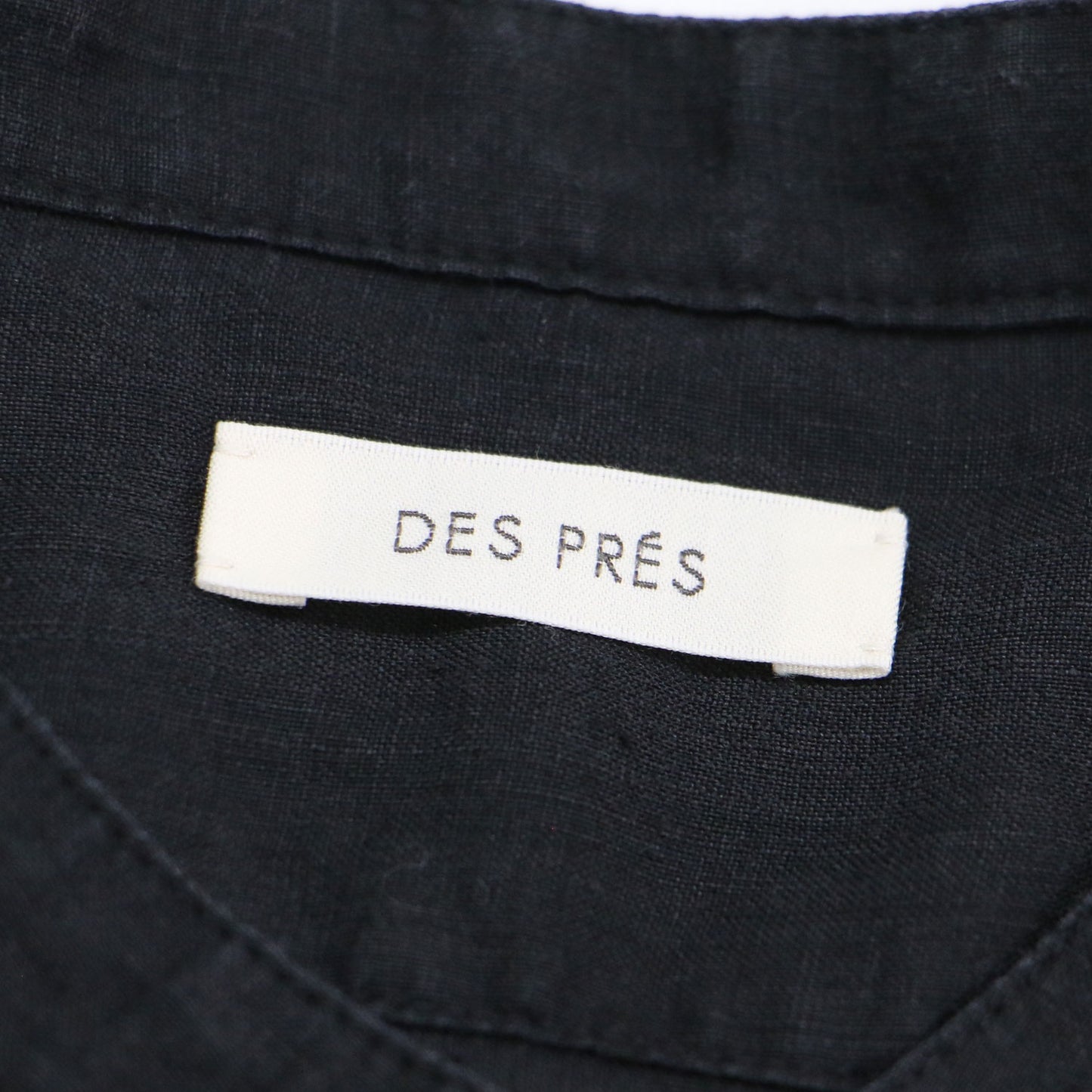 リネン ラミー シルク フレンチスリーブ ブラウス / 半袖 ロールアップ バンドカラー