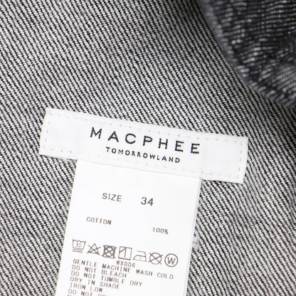 コットン デニム ハイウエスト ジャンパースカート / ロング丈 Aライン スリット