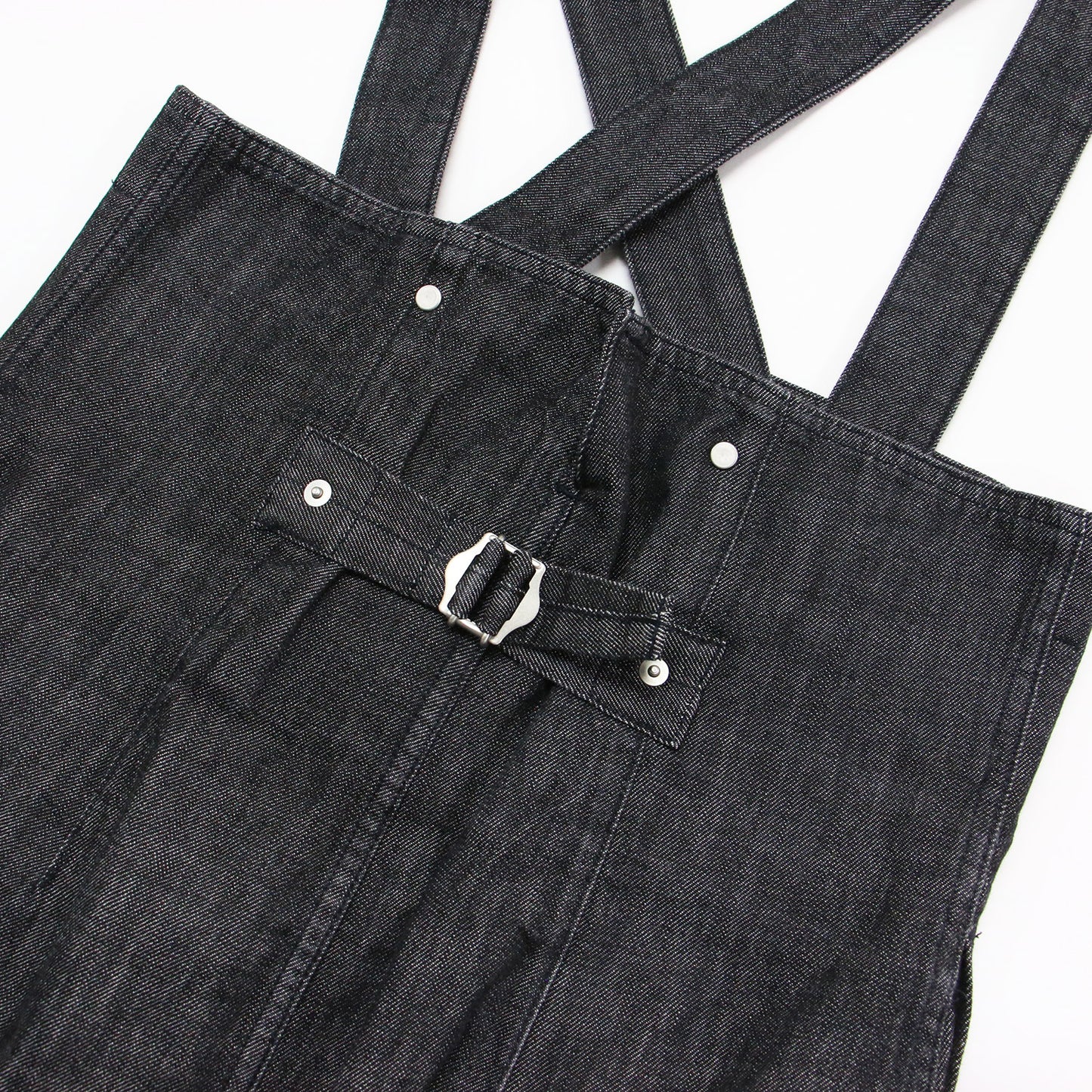 コットン デニム ハイウエスト ジャンパースカート / ロング丈 Aライン スリット