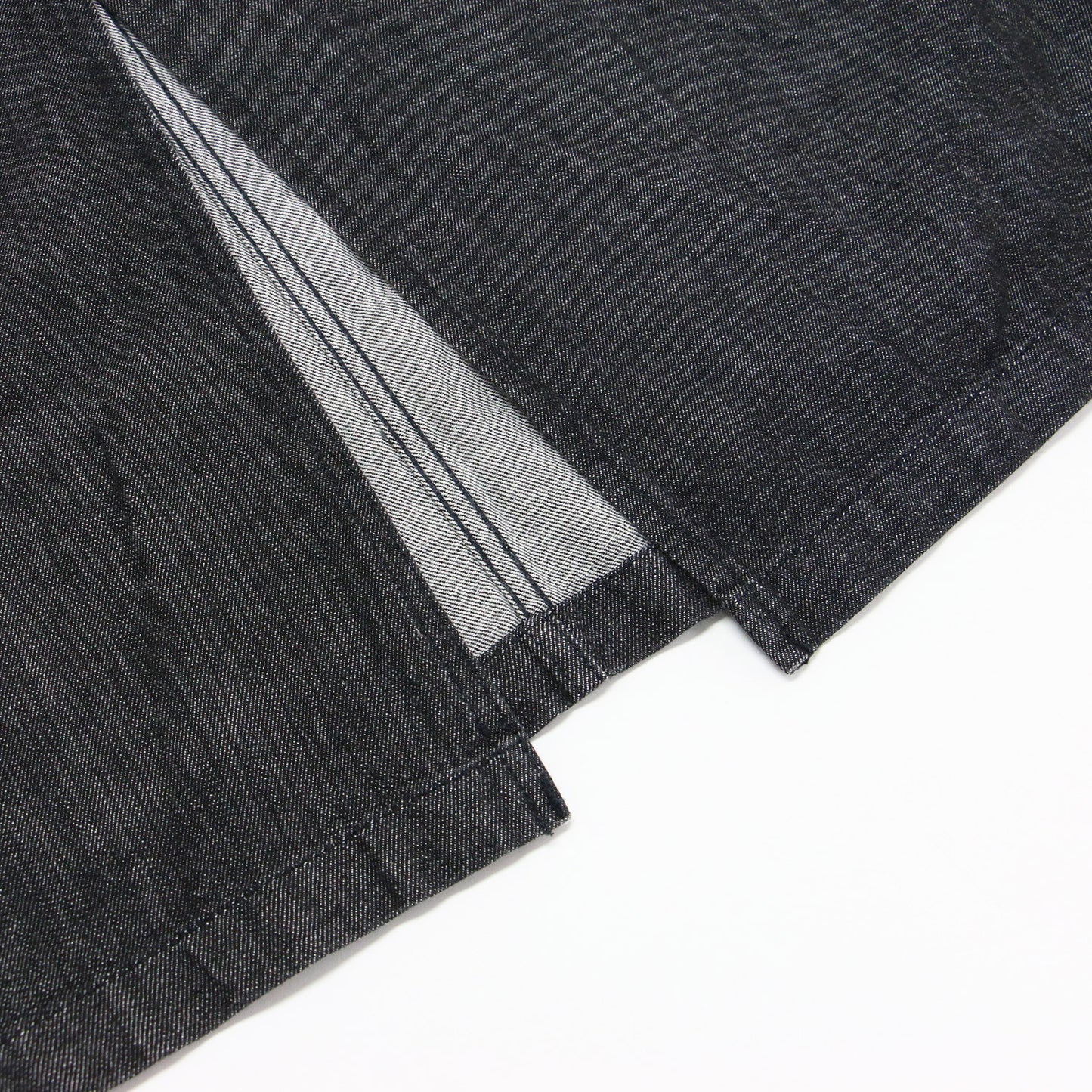 コットン デニム ハイウエスト ジャンパースカート / ロング丈 Aライン スリット