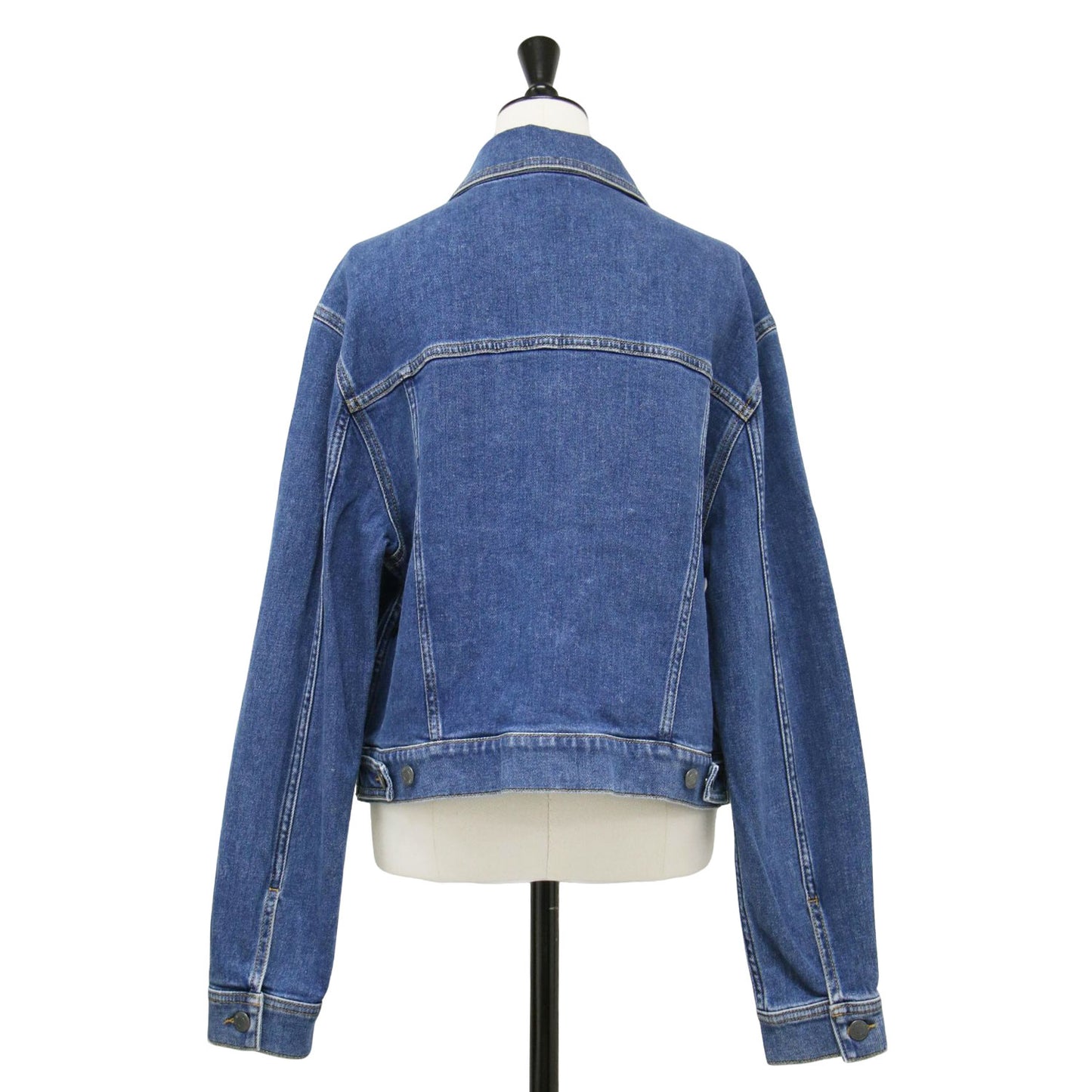 テディベア ワッペン デニム ジャケット / Gジャン 長袖 クロップド丈 コンパクト ストレッチ コットン