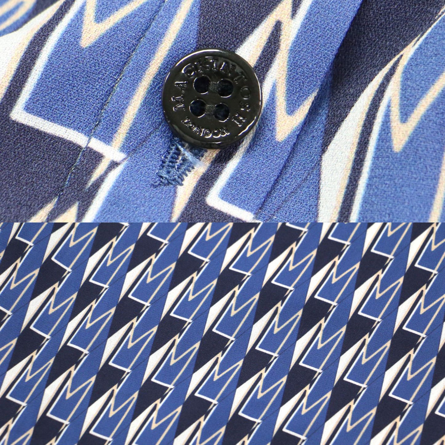 24秋冬 Mダイヤモン ドシェイプ パターン プリント ワンピース / ドレス 長袖 ミディ丈 ボウタイ リボン フレア タック 総柄