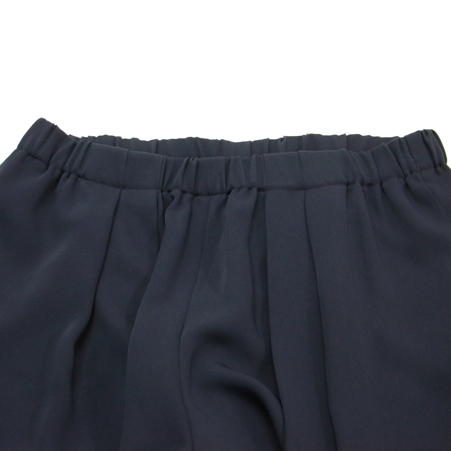 サテン タック ワイド パンツ / イージーパンツ フレア ウエストゴム