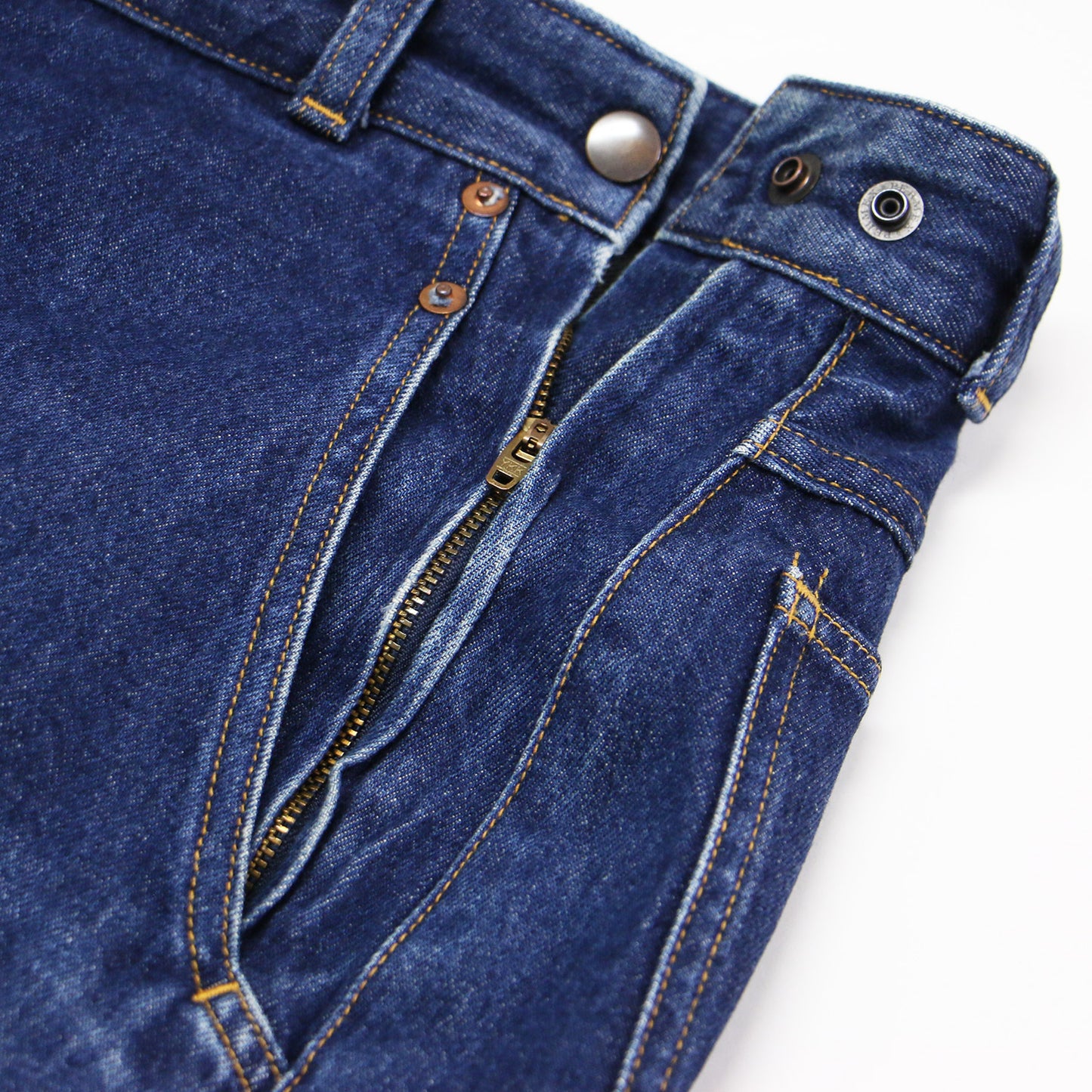 ハイウエスト ワイド デニム パンツ / Lemonade ランチパンツ スナップボタン コットン