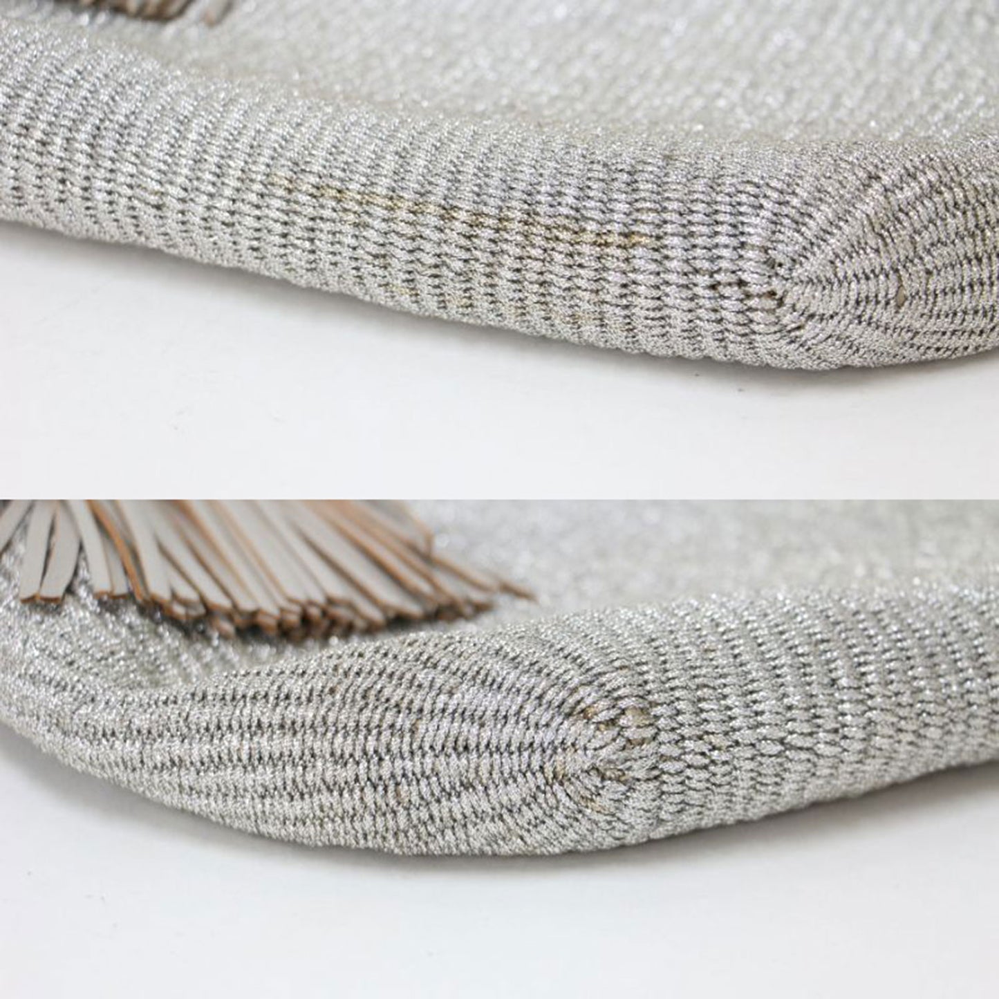 レザー メタリック ワンショルダー カゴバッグ / Hybrid Basket Metallic ハンドバッグ リネン タッセル