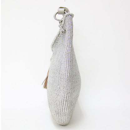 レザー メタリック ワンショルダー カゴバッグ / Hybrid Basket Metallic ハンドバッグ リネン タッセル