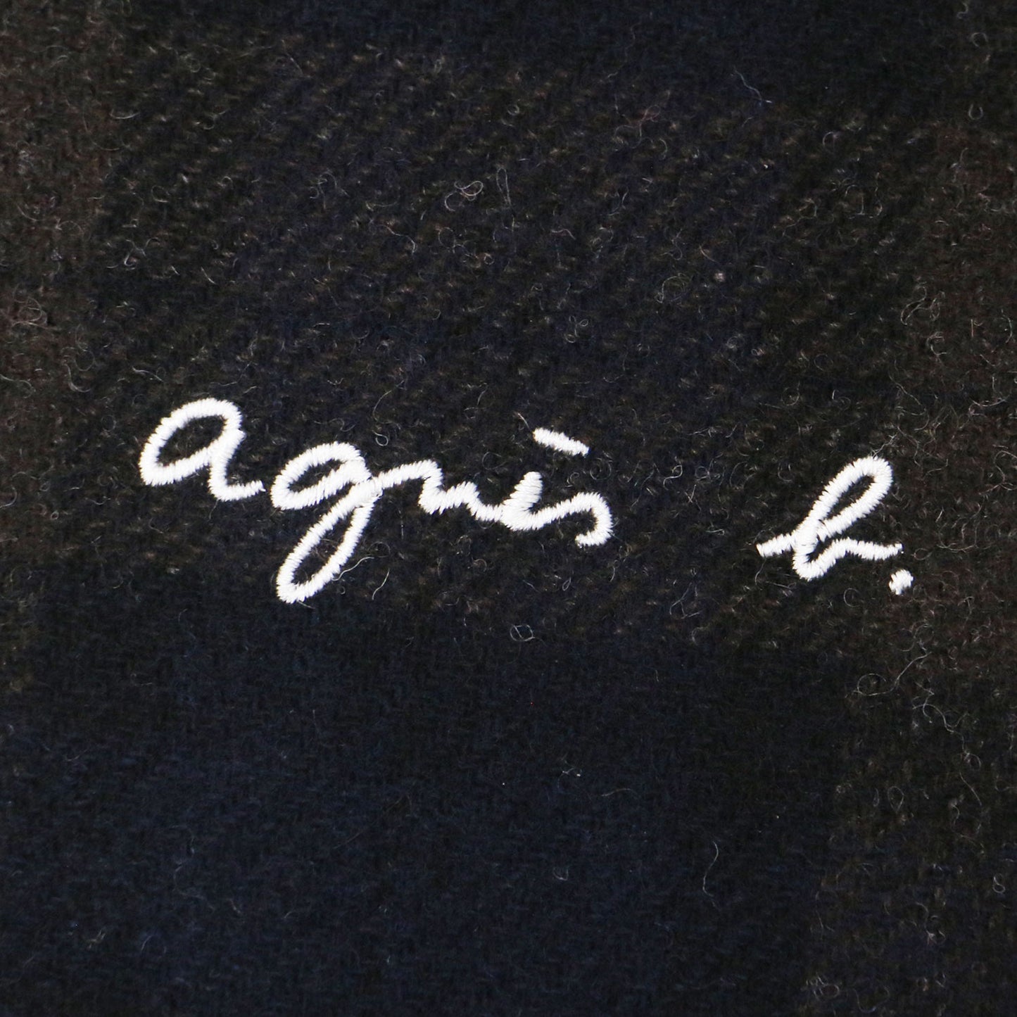 ウール チェック トートバッグ RAX05-01 / ハンドバッグ スクエア ロゴ 刺繍 牛革