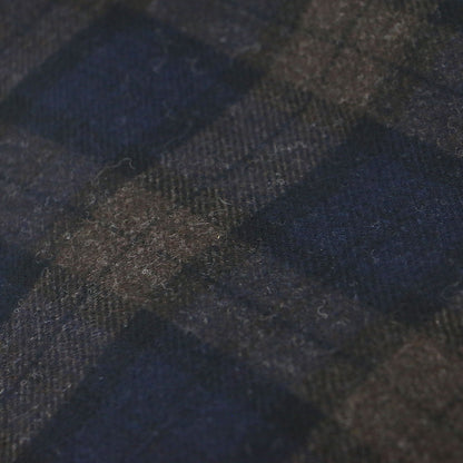 ウール チェック トートバッグ RAX05-01 / ハンドバッグ スクエア ロゴ 刺繍 牛革