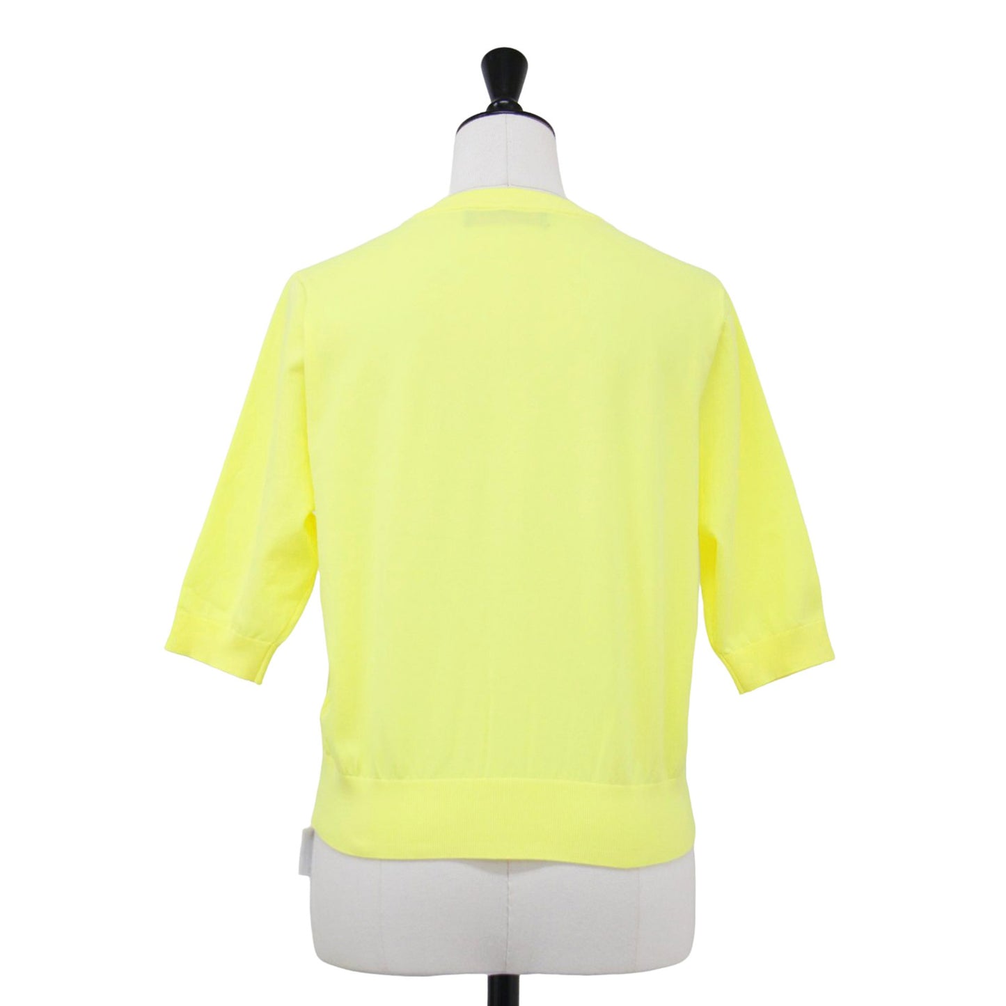 ファインポリエステル ハーフスリーブ ポケット カーディガン / ニット 5分袖 ストレッチ 定番