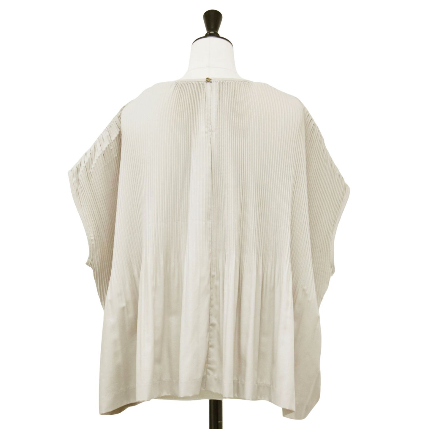 プリーツ ワイド プルオーバー / ブラウス ノースリーブ ノーカラー ドロップショルダー