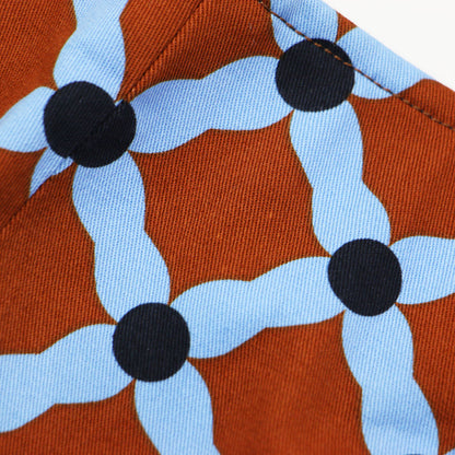 22春夏 ダイヤゴナル プリント マーメイドスカート / タイト ミモレ丈 スリット 総柄 コットン